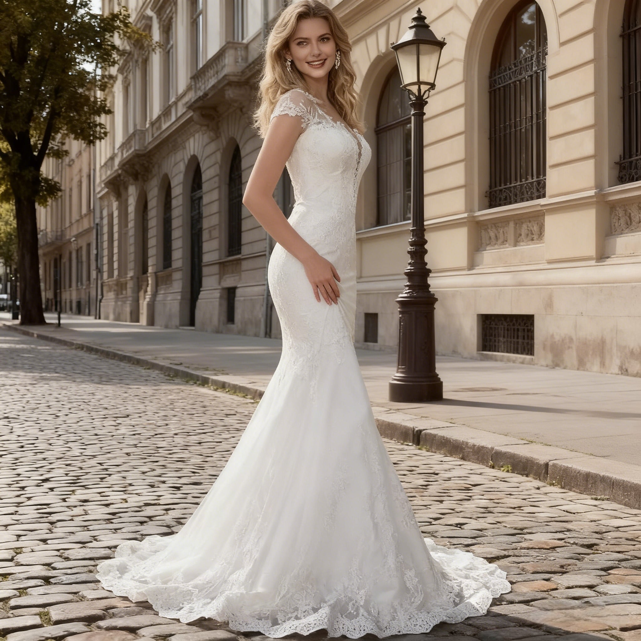 BHstyle Sexy Meerjungfrau Ball-Gown Rückenfrei Spitze Ballkleid Modern Elegant Anlassmode 2-26W