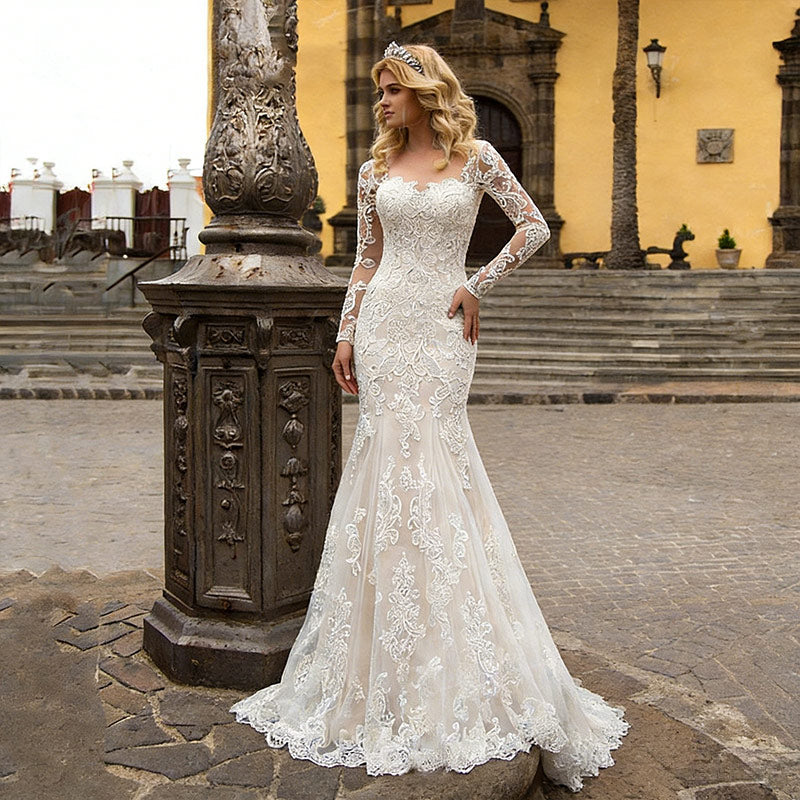 BHstyle Boho Ball-Gown Neckholder Spitze Beinschlitz A-Linie Sommer Strand Anlassmode Ballkleid Weiß 2-26W