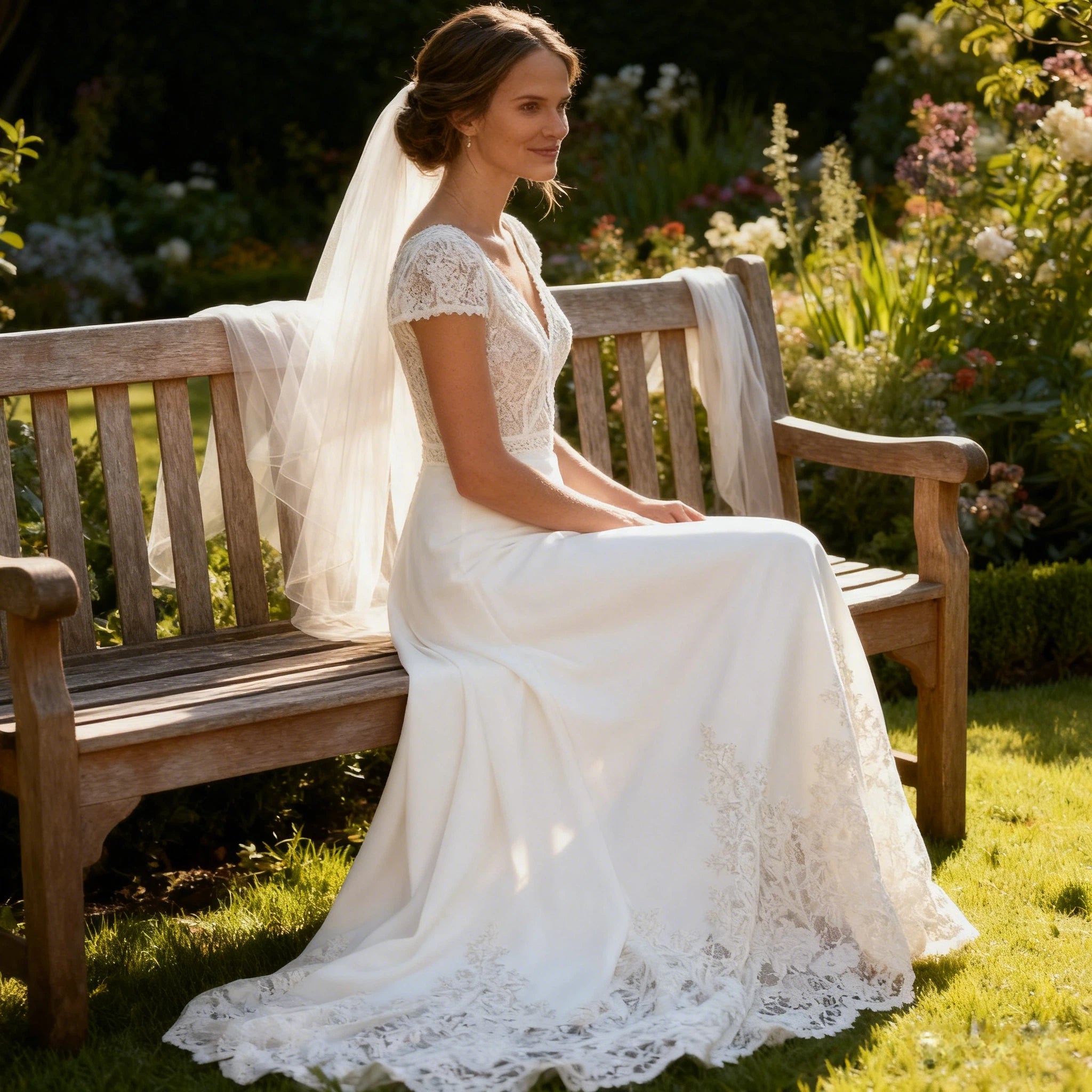 BHstyle Boho Ball-Gown Kurz mit Spitze und V-Ausschnitt – A-Linie Vintage Ballkleid 2-26W