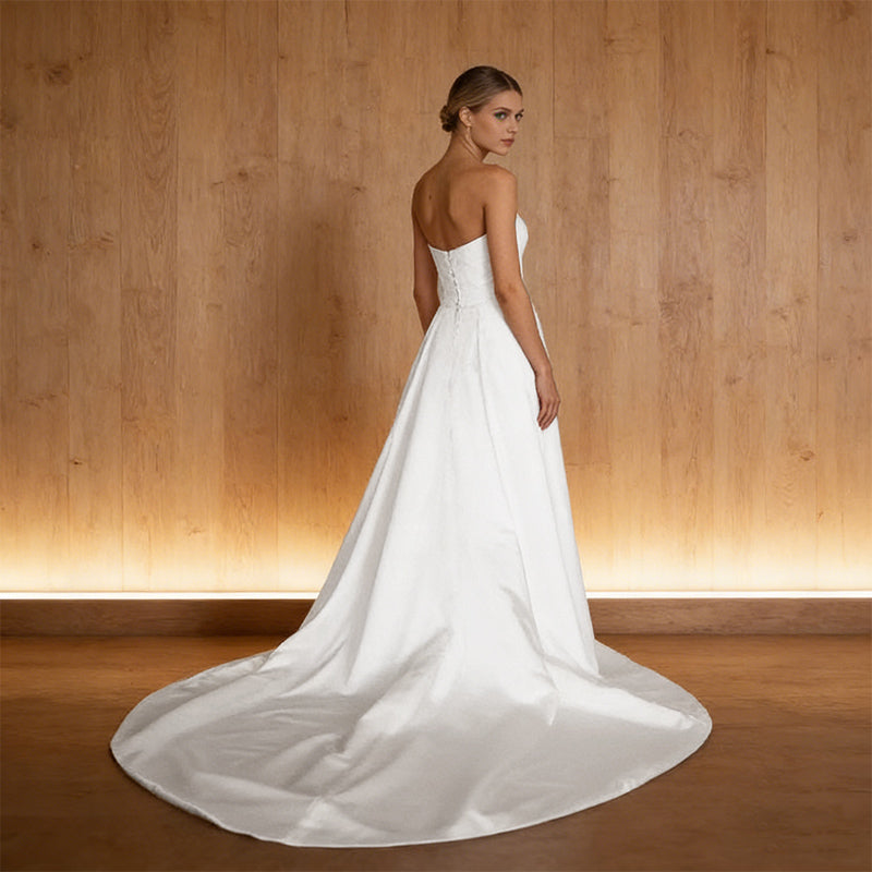 BHstyle Meerjungfrau-Stil Brautjungfernkleid mit V-Ausschnitt – Bodenlanges Chiffon Kleid mit Taillierung für Hochzeitsgäste 2-26W