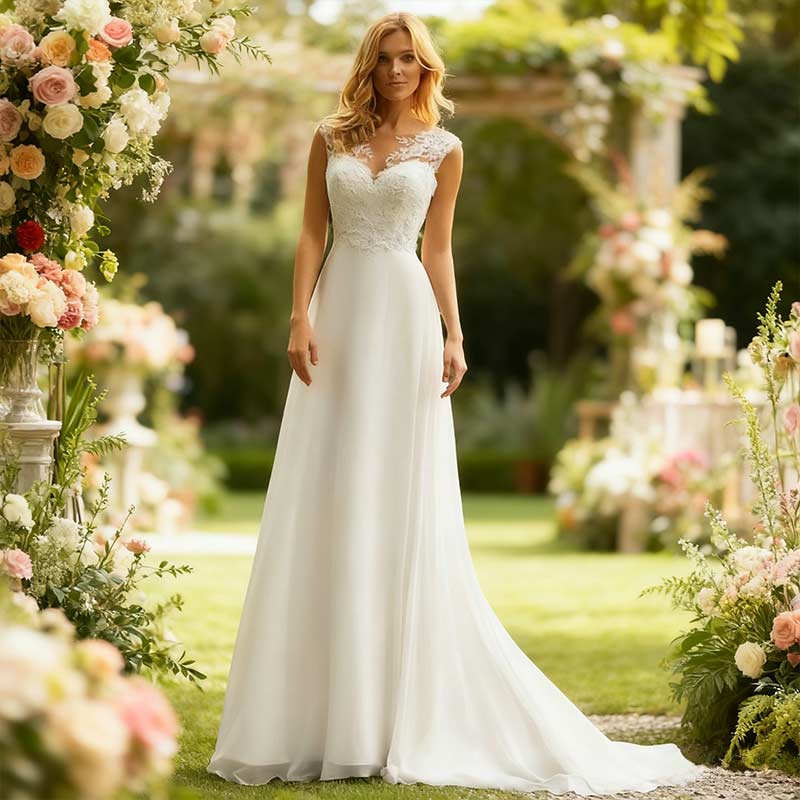 BHstyle Leichtes Spitzen Ball-Gown Chiffon Rock Elegant Ballkleid für Fotoshooting